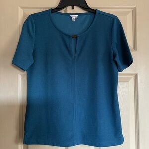 Calvin Klein Women’s Shirt Top Size Small Green short sleeve. Pre-owned